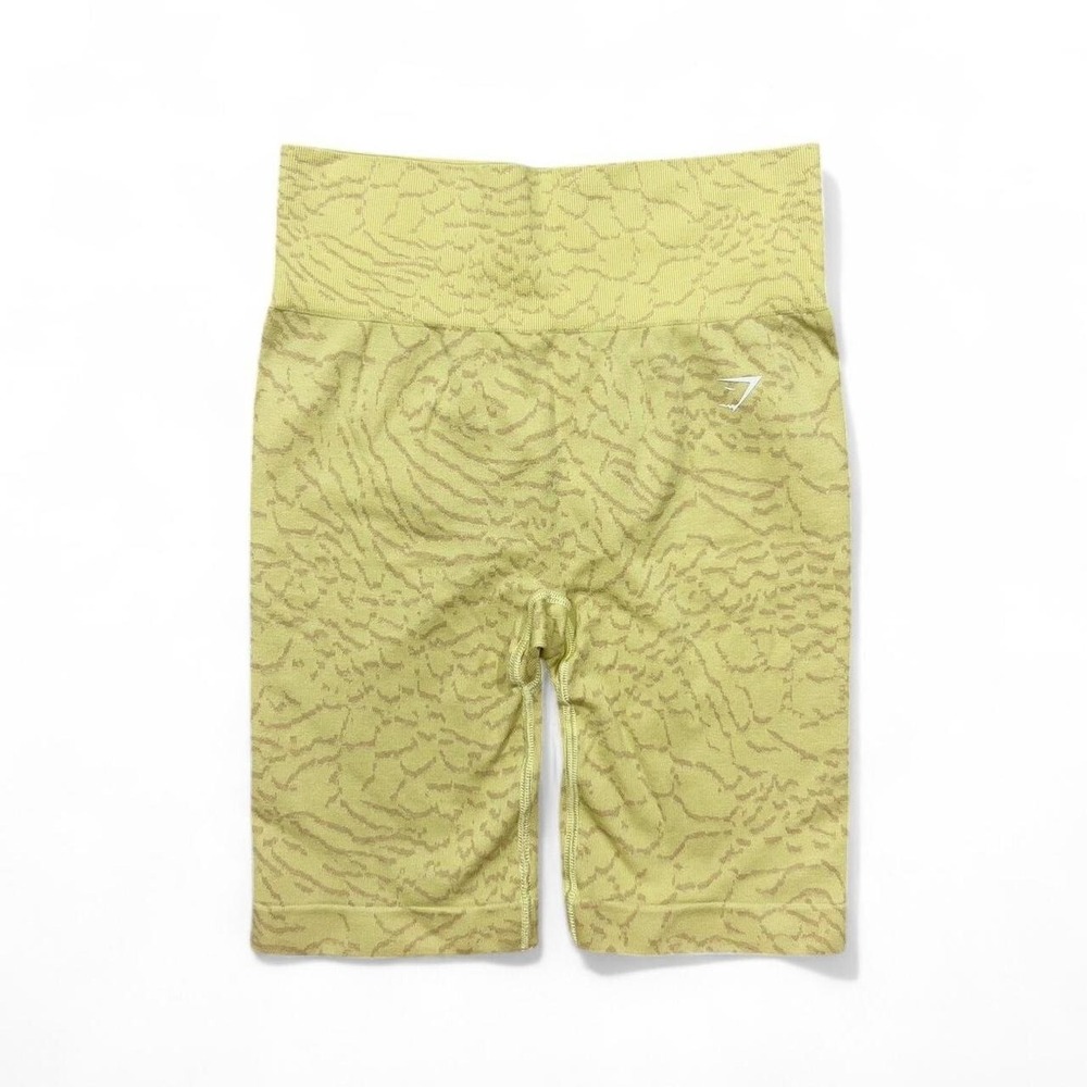 GYMSHARK Adapt Animal Yellow Seamless Biker Shorts Medium Lifting Gym